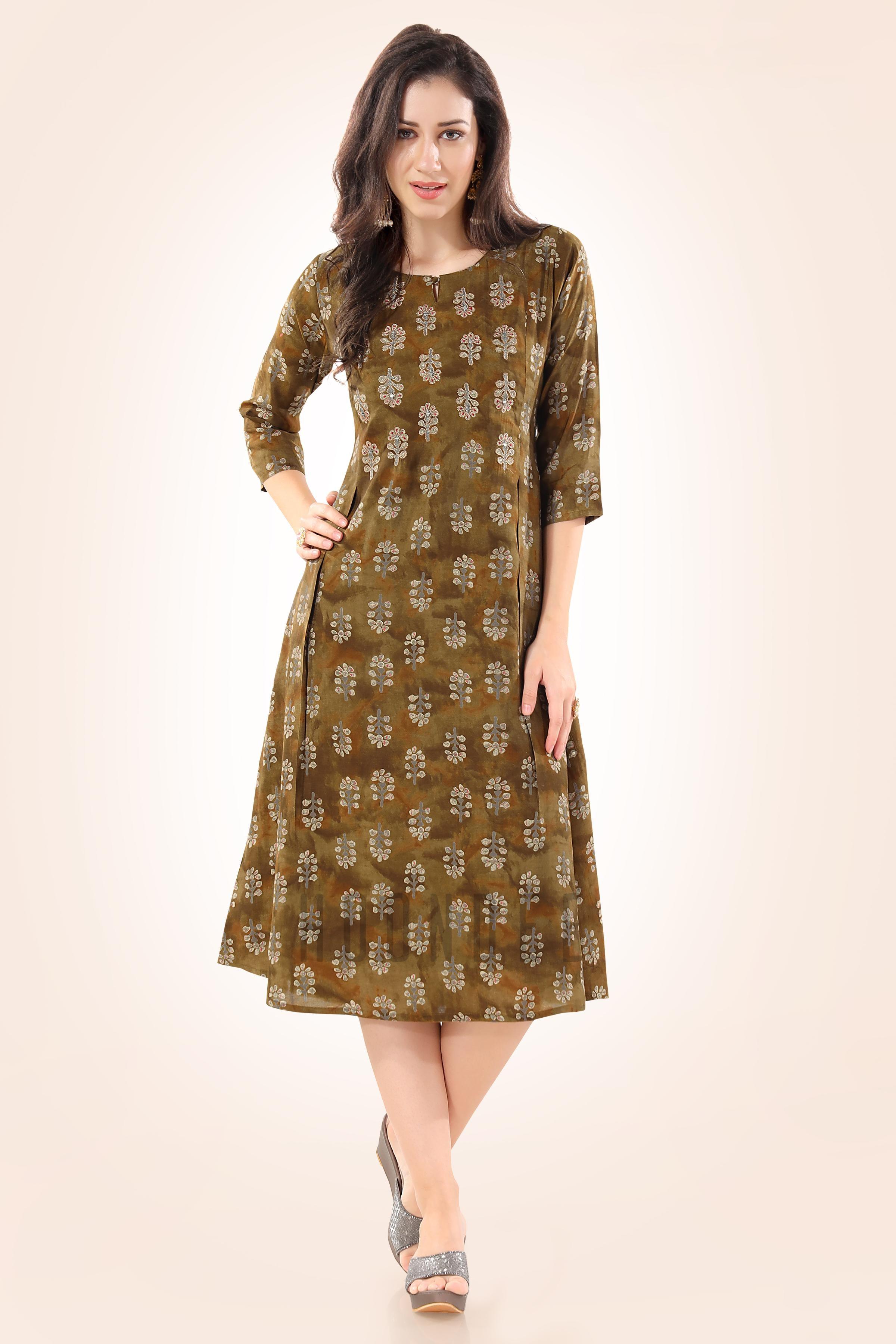 Women Mehendi Wear Kurtis - Buy Ethnic Mehendi Kurtis For Ladies & Girls  Online – Indya